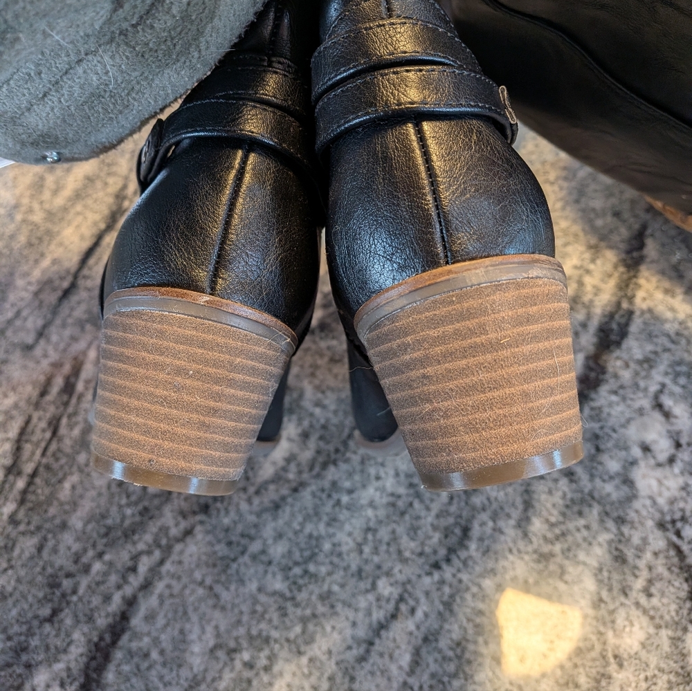Dr Scholl's Black Boots Knee High Like New Manmade Material Size 9.5 - Picture 7 of 13